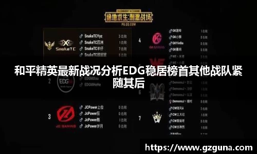 和平精英最新战况分析EDG稳居榜首其他战队紧随其后
